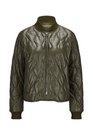 MADY - Lederjacke - dunkeloliv