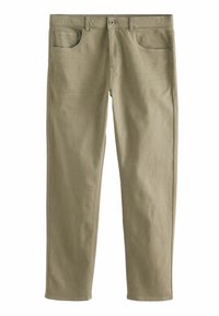 Khaki bomuldsbukser med et klassisk lige snit, for- og baglommer samt en knaplukning i taljen.