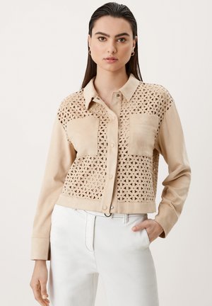Faux leather jacket - brown