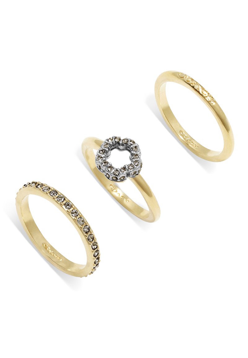 COACH SIGNATURE PAVE SET - Ring - charcoal/goudkleurig - Zalando.be