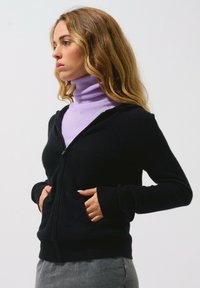 Authentic Cashmere COLOMBIS FULL ZIP WITH HOOD - Kardigan - black