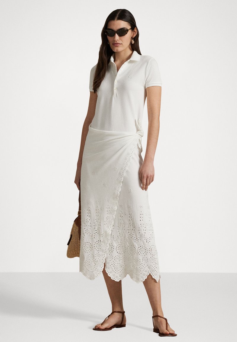 Polo Ralph Lauren EYELET PIQU WRAP POLO DRESS - Jersey dress - white -  Zalando.ie