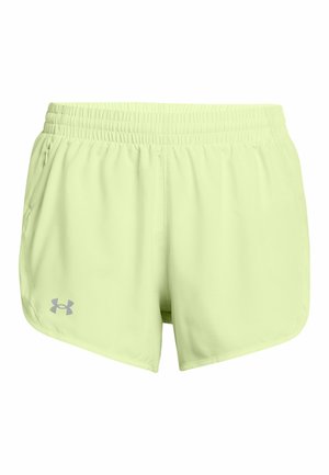 Lysegrønne atletikshorts med elastisk taljebånd, sidelomme med lynlås og Under Armour-logo på venstre ben.