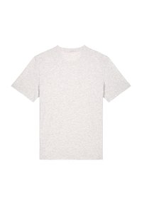 T-shirt en coton gris, à manches courtes, col rond, design uni avec une texture douce. Pas de logos ou motifs visibles. Vue de dos présentée.