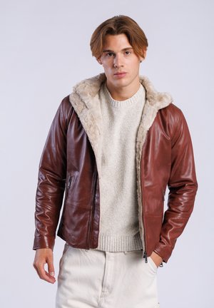 Freaky Nation Chaqueta de cuero - wood beige