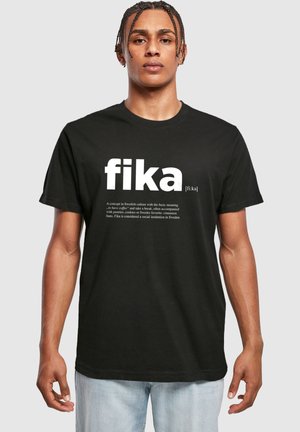 Mister Tee FIKA DEFINITION - T-Shirt print - black