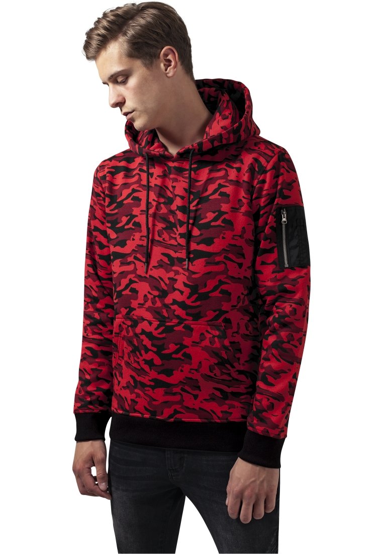 Urban Classics BOMBER - Kapucni - red camo