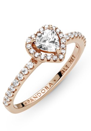 SPARKLING ELEVATED HEART - Ring - rose gold plated