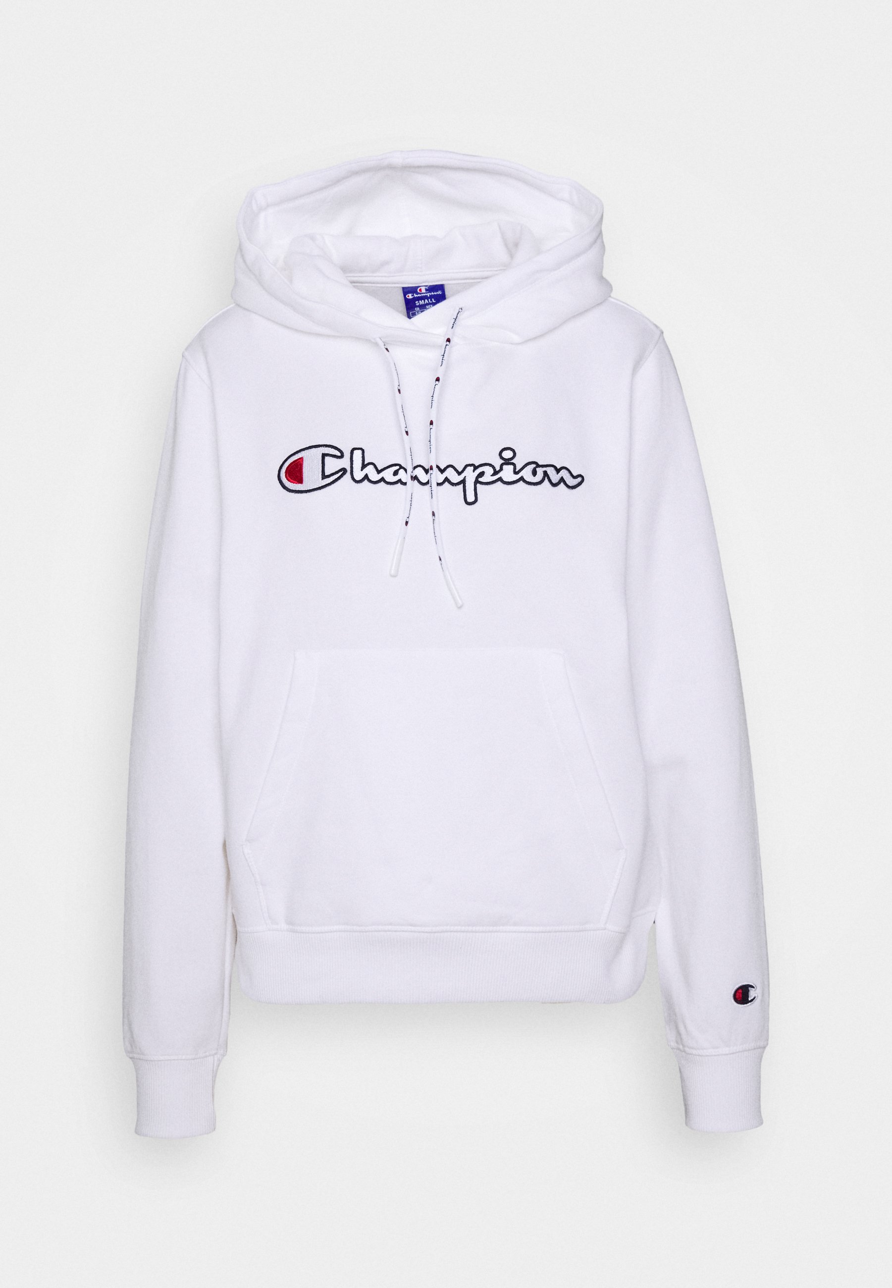 white and black champion hoodie