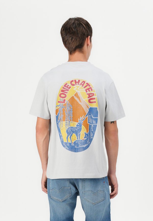 LONE CHATEAU - Print T-shirt - ice