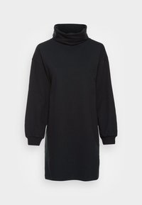 Casual sweat collar winter mini dress - Vestido de dia - black