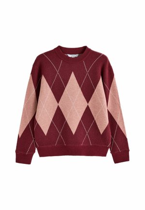 Next, REGULAR FIT - CREW NECK KNIT LOOK JUMPER - Striktrøje - wine pink