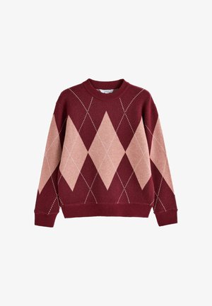 Next, REGULAR FIT - CREW NECK KNIT LOOK JUMPER - Svetrík - wine pink