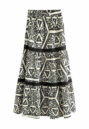TEXTURED - REGULAR FIT - Maksi svārki - black white