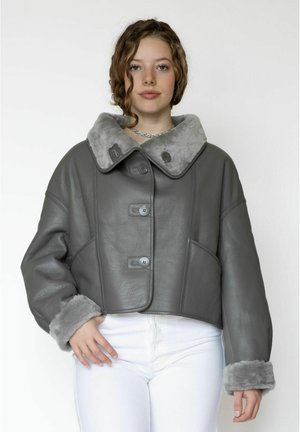 FUKU REVERSIBLE SHEARLING - Leren jas - grey