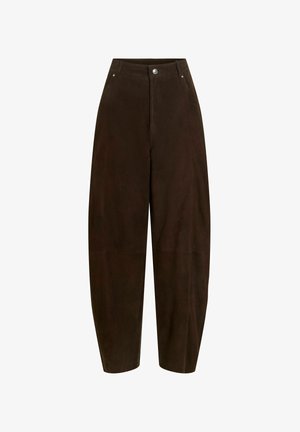VILA, Pantalon en cuir - coffee bean