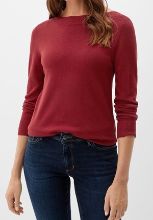 Stickad tröja - dark red
