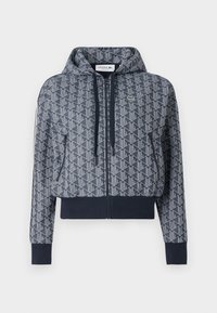 Zip-up sweatshirt - navy blue/white
