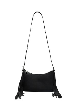WITH FRINGING - Sac bandoulière - black