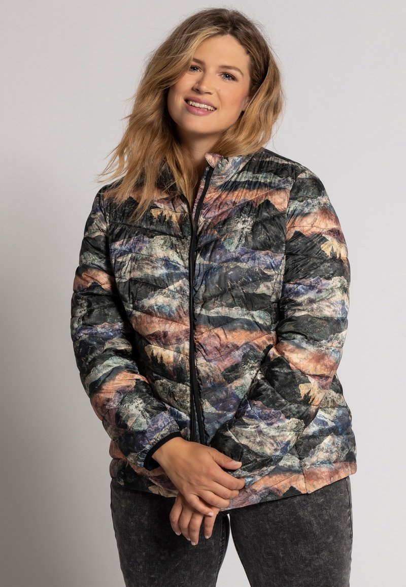 Damen Leichte Jacken | Ulla Popken MOUNTAIN-PRINT Daunenjacke grau-melange/grau-meliert - HT26734 Damen Leichte Jacken | Ulla Popken MOUNTAIN-PRINT Daunenjacke grau-melange/grau-meliert - HT26734