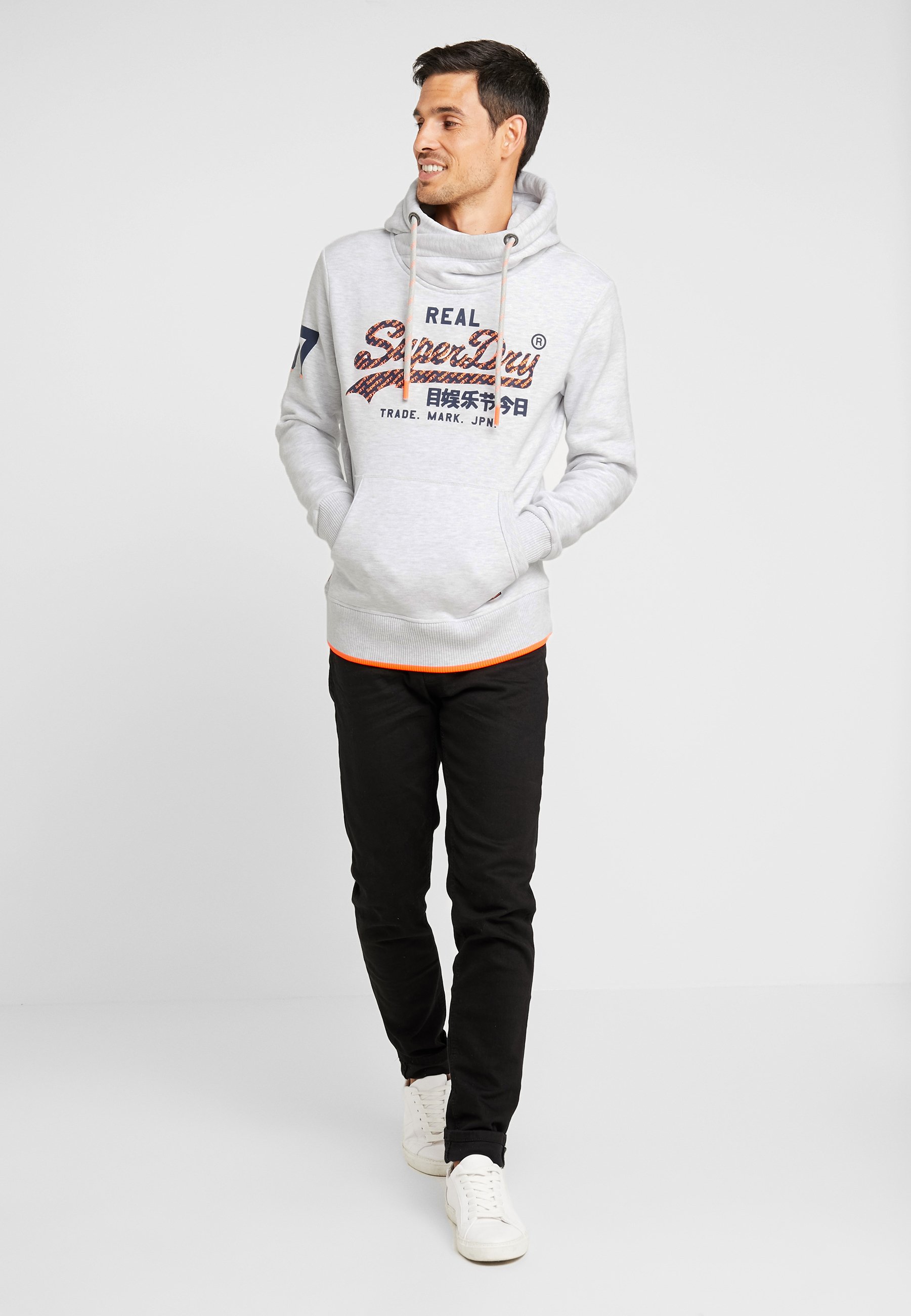 Superdry VINTAGE LOGO NEON TIP HOOD Kapuzenpullover ice Superdry Herren Sweatshirt Vintage Logo NEON Tip Hood