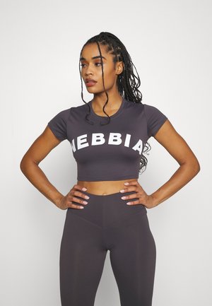 SHORT SLEEVE CROP TOP - Printtipaita - marron