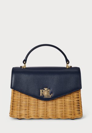 RATTAN & LEATHER SMALL FARRAH SATCHEL - Käsilaukku - light walnut/refined navy