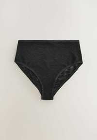 Mutande nere a vita alta con un motivo floreale testurizzato, cintura elastica e finitura in tessuto liscio. Progettate per comfort e vestibilità.