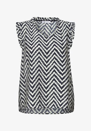 Street One, BLUSENTOP MIT V-NECK UND RÜSCHEN - Blouse - deep blue