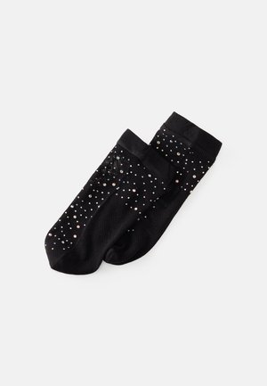 PCCLAIRE FISHNET GLITTER SOCKS 2 PACK - Socken - black