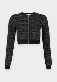 METALLIC ZIP  - Kardigán - black/silver-coloured