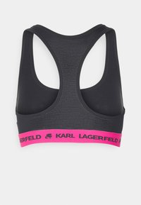 KARL LAGERFELD LOGO BRALETTE - Corpete - black/fuchsia
