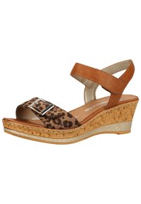 Remonte Platform sandals - loam/cayenne