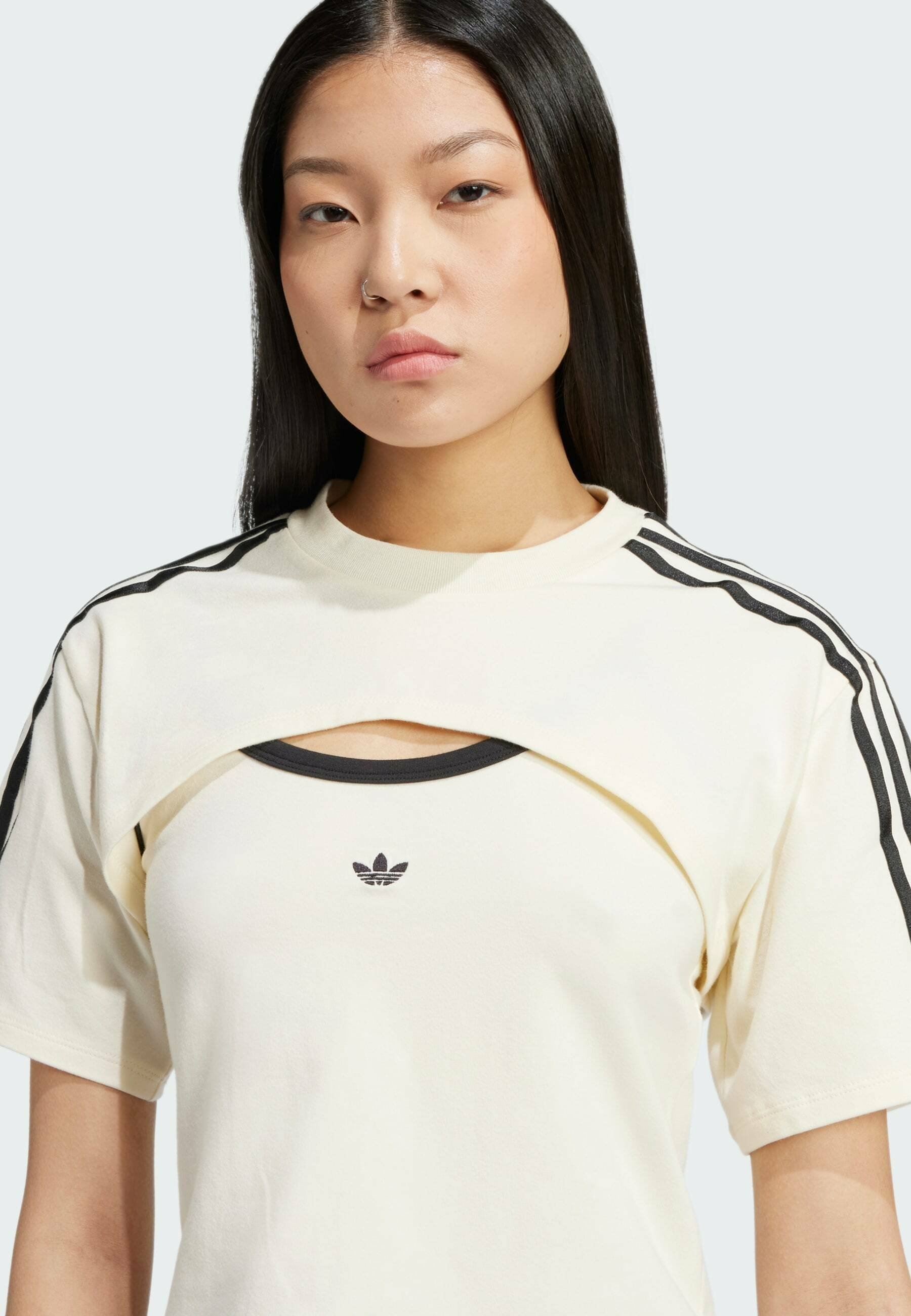 adidas Originals CUT-OUT TEE - Print T-shirt - cream white