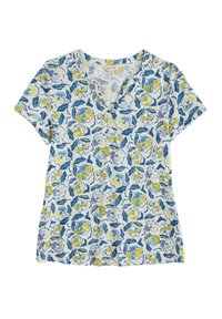 WATERFLOW - T-Shirt print - blue sketchbook poppies chalk