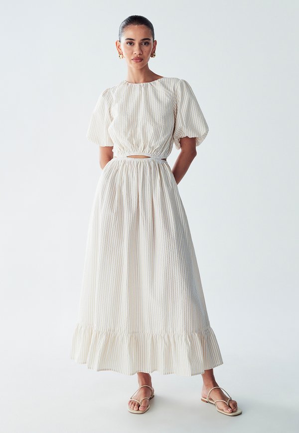 MIE - Maxikleid - beige stripe