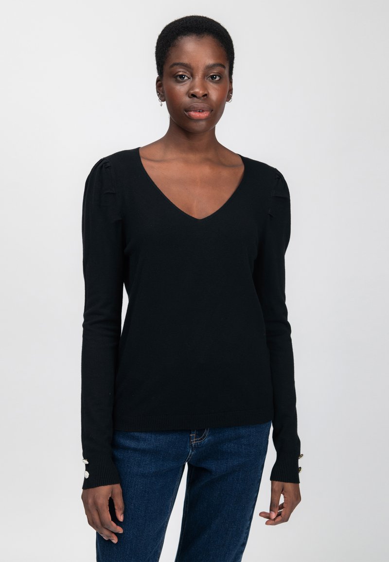 INFLUENCER PUFFED SLEEVES - Strickpullover - black