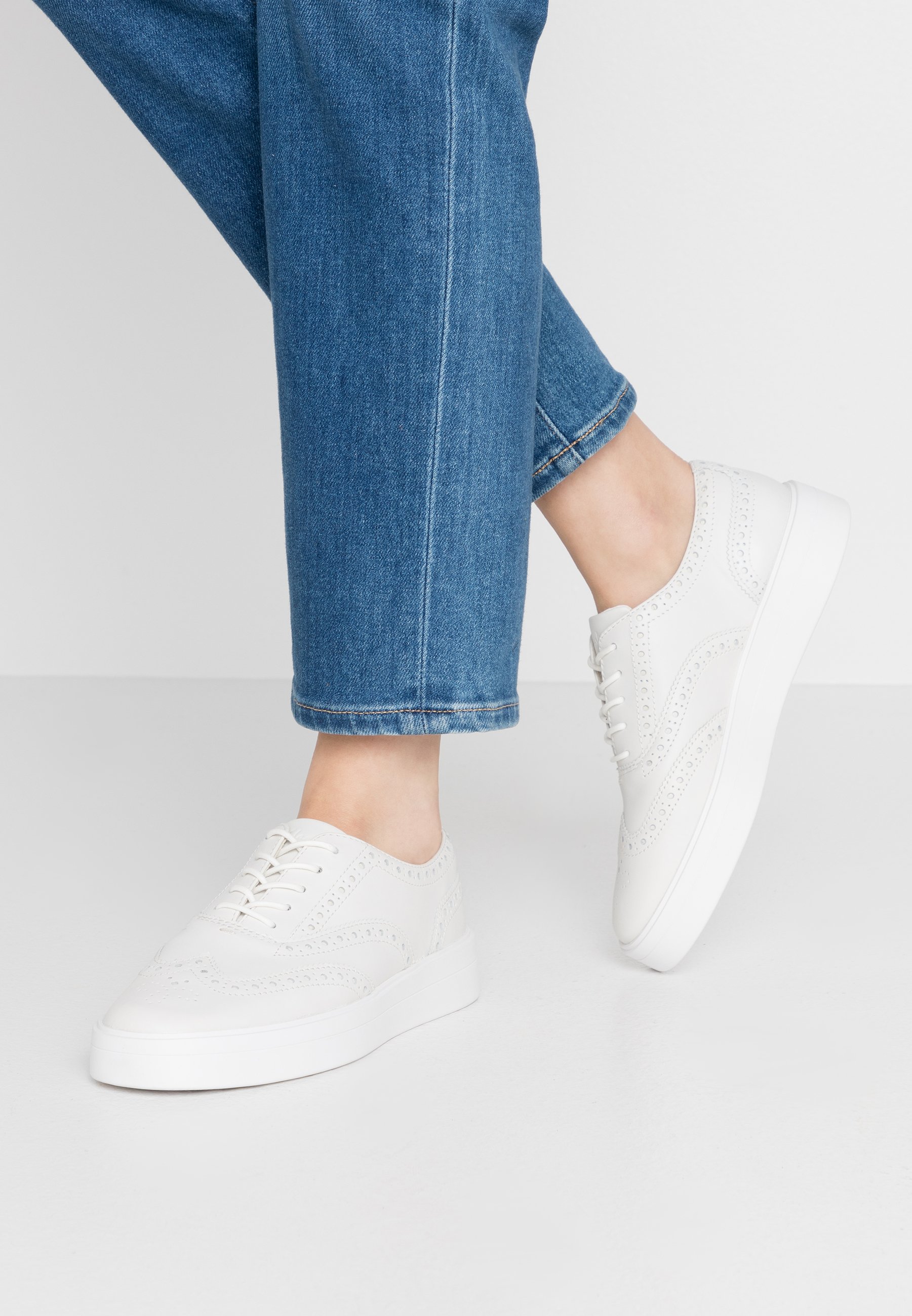 clarks white brogues