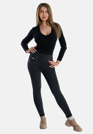 Freddy N.O.W.® YOGA CLASSIC - Jeans Skinny Fit - jeans nero cuciture in tono