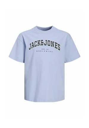 Jack & Jones Junior JJECALEB VARSITY TEE O NECK - Majica kratkih rukava s printom - chambray blue