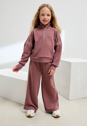 Next REGULAR FIT - SUPERSOFT ZIP NECK CREW AND WIDE JOGGERS SET - Gornji dio trenirke - rust pink