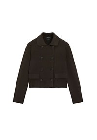 BUTTONED DOUBLE-BREASTED - Vest - dark brown