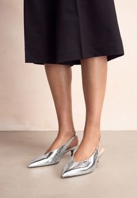 Next STANDARD/WIDE FIT - FOREVER COMFORT POINT TOE LOW KITTEN  - Escarpins - metallic grey