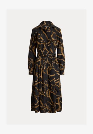 Lauren Ralph Lauren, BELTING PRINT PLEATED CREPE SHIRTDRESS - Särkkleit - black/tan