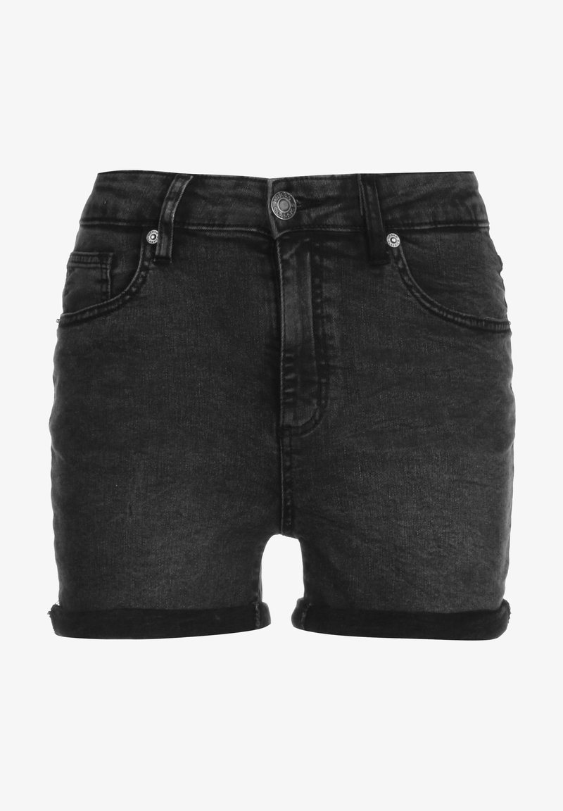 Urban Classics LADIES 5 POCKET SHORTS - Farkkushortsit - black stone washed