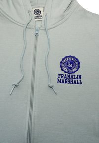 Franklin & Marshall FULL ZIPPER HOODIE MIT LOGO PRINT - Sweater met rits - grau
