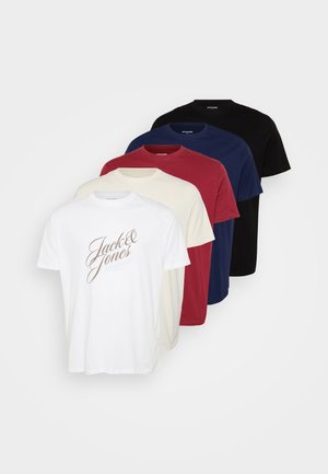 JORINWOOD TEE 5 PACK - Majica kratkih rukava s printom - tibetan red/brightwhite/antiquewhite/black/ocean