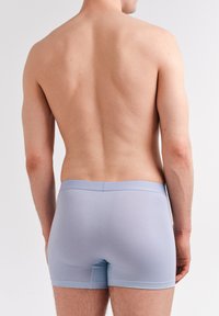 Herren-Boxershorts in hellblau. Weicher, elastischer Stoff mit glatter Textur. Verfügt über einen breiten Bund mit dezentem Branding.