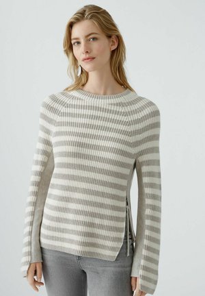RUBI - Strickpullover - ltbrown white
