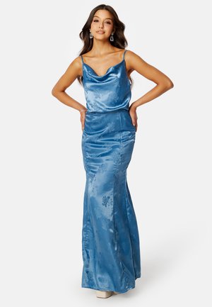 Bubbleroom JACQUARD WATERFALL GOWN - Společenské šaty - blue